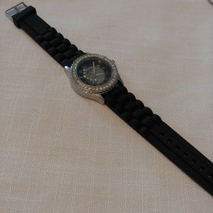BKE black rhinestone watch for women